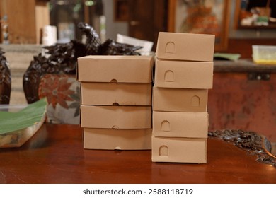 many box on the table