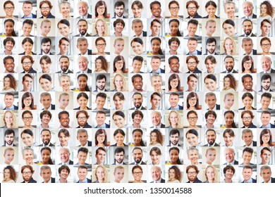 Many businessmen portraits together as teamwork and cooperation concept - Shutterstock ID 1350014588