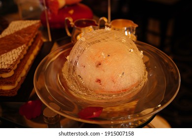 Many Cakes In A Wagon In A Restaurant