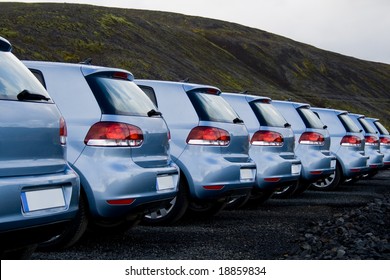 Many Cars Parked In A Row