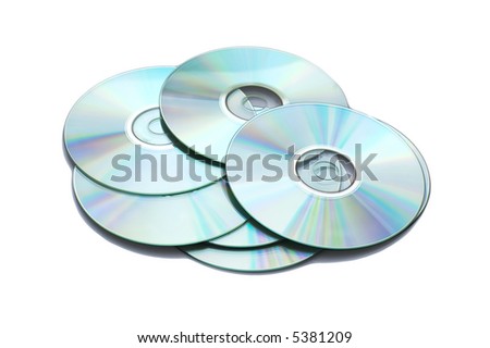 Many CD's isolated on the white background