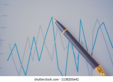 Many Charts And Glasses. Reviewing Data. Financial Reports And Glasses. Reflection Background.