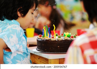Many children having fun at birthday party