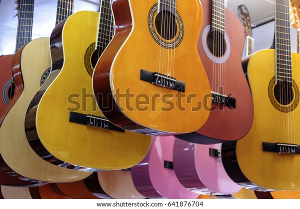 Many Classic Guitars Hanging On Ceiling Stock Photo Edit Now