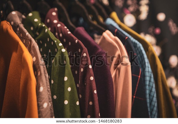 Many Clothes Hangers That Closely Located Stock Photo Edit Now