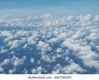 Many Clouds On Blue Sky , Bird's Eye View