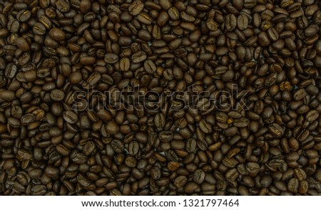Many coffee beans background and texture.