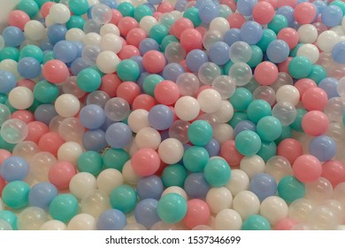 Many Color Ball Such As Blue, Pink, Green And White In Department Store