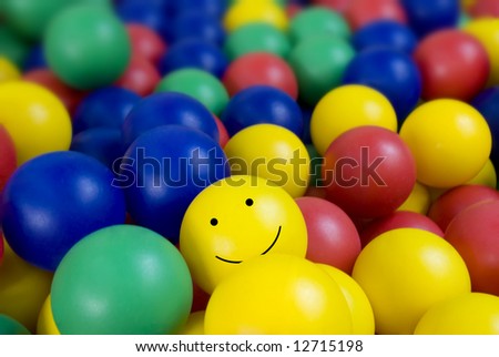 Many Colored Balls and Smiley Face