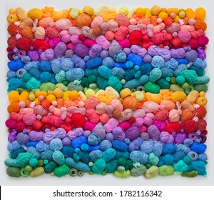 knitting Rainbow balls 