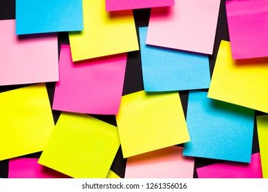 Many Colorful Sticky Notes On Black Stock Photo (Edit Now) 1261356016