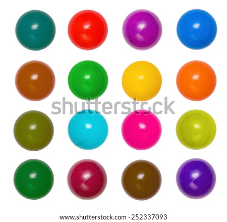 Many colour plastic balls from children's small town 