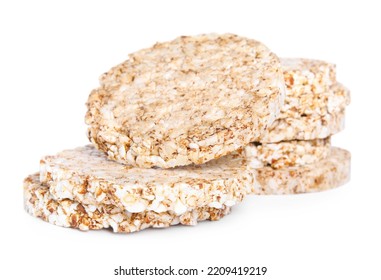 Many Crunchy Buckwheat Cakes On White Background