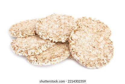 Many Crunchy Buckwheat Cakes On White Background