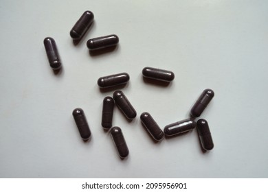 Many Dark Purple Capsules Of Bilberry Extract Dietary Supplement