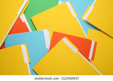 Many Different Files With Documents As Background, Top View