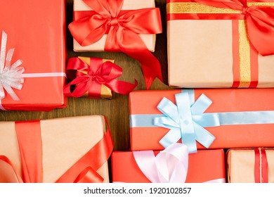 Many different gift boxes, new year, christmas, birthday