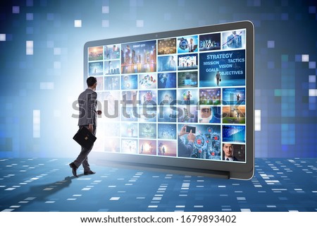 Many different images in video streaming concept
