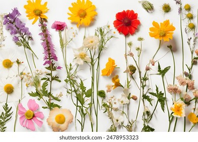 Muchas flores prado diferentes