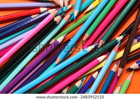 Many different pencils as background