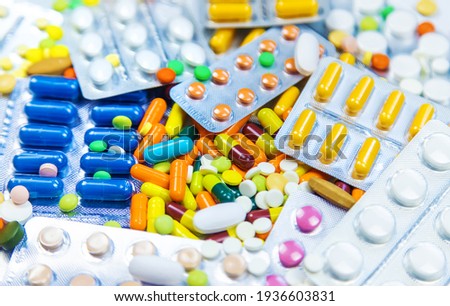 Similar – Image, Stock Photo Colored  medicine pill  studio shoot