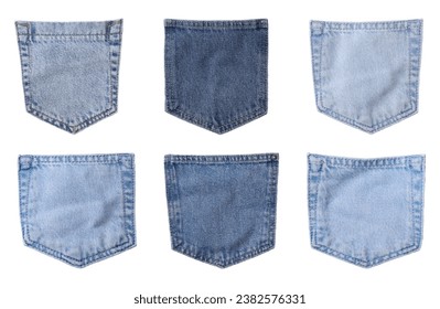 Many different pockets isolated on white, collection - Powered by Shutterstock