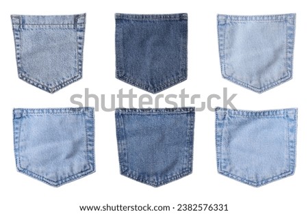 Many different pockets isolated on white, collection