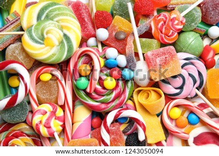 Similar – Image, Stock Photo Colorful lollipops and candies