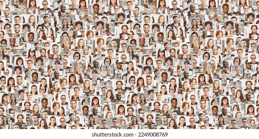 Many diverse businesspeople as a business team background header seamlessly tileable - Shutterstock ID 2249008769
