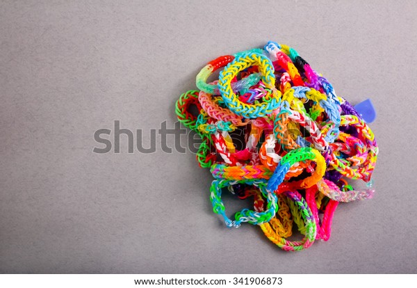 Many Elastic Bands Bracelets Over Grey Stock Photo (Edit Now) 341906873