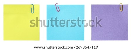 Many empty paper notes isolated on white, set