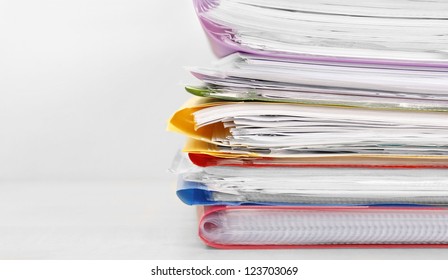 Many files on a desk