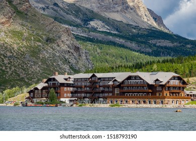 Many Glacier Hotel Of The Famous Glacier National Park At Montana