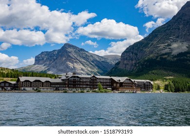 Many Glacier Hotel Of The Famous Glacier National Park At Montana