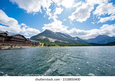 Many Glacier Hotel Of The Famous Glacier National Park At Montana