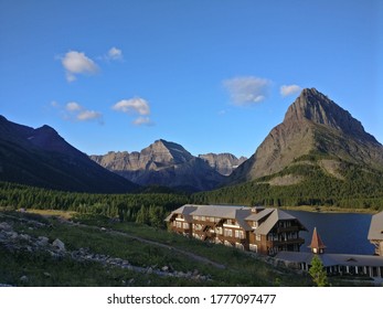 Many Glacier Hotel In The Summertime.