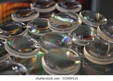 Many Glass Lenses On The Mirror Surface