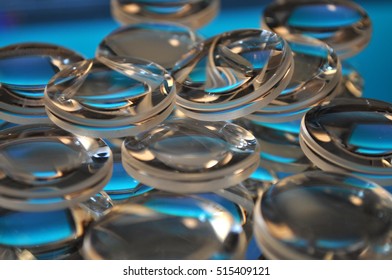 Many Glass Lenses On The Mirror Surface