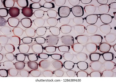 Many glasses background - Shutterstock ID 1286389630