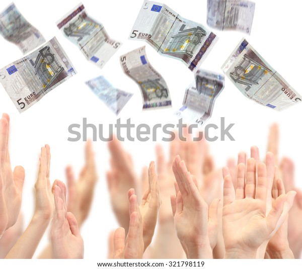 Many Hands Reaching Out Money Isolated Stock Photo Edit Now - 