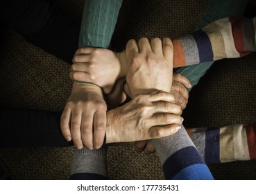 Many Hands Together. Interior Shot