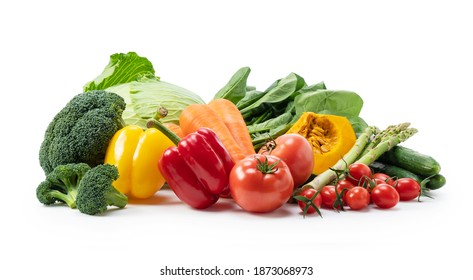 Many kinds of vegetables placed on a white background - Powered by Shutterstock