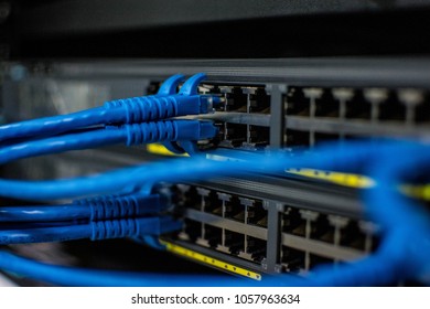Many LAN Line Plug In Switch - Shutterstock ID 1057963634