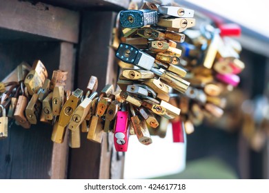 Many Love Locks On The Bridge In Venice