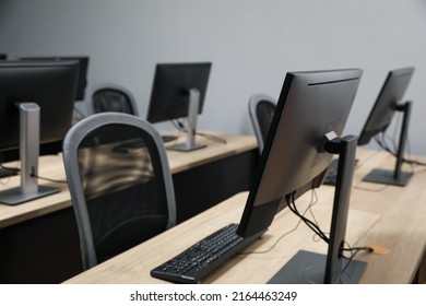 Many Modern Computers In Open Space Office