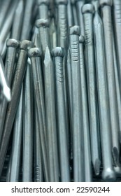 many nails arranged in parallel