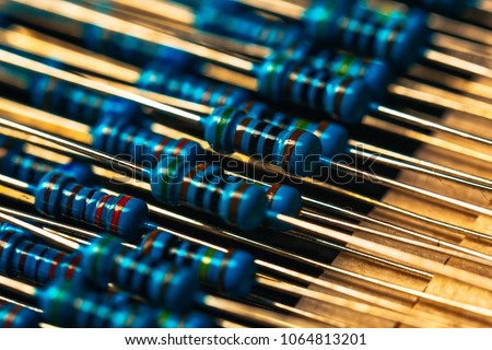 many new resistors stay together in close ups