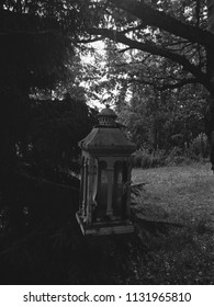 Many old and rusty lanterns