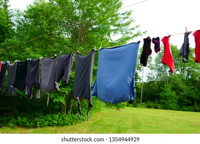 Pants Shirts Drying On Clothesline Bright Stock Photo 448514569 ...