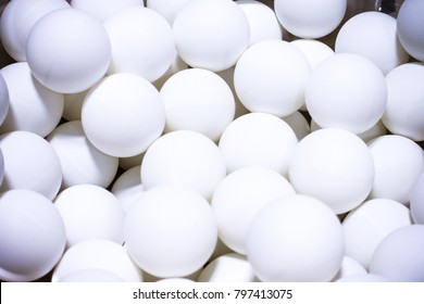 Many Ping Pong Balls Closeup Background Box